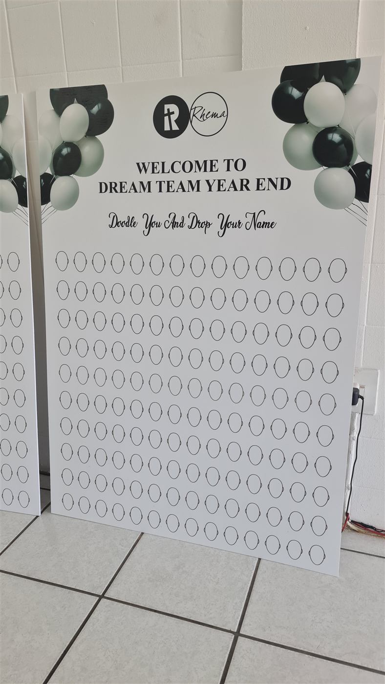 Printed event signage board