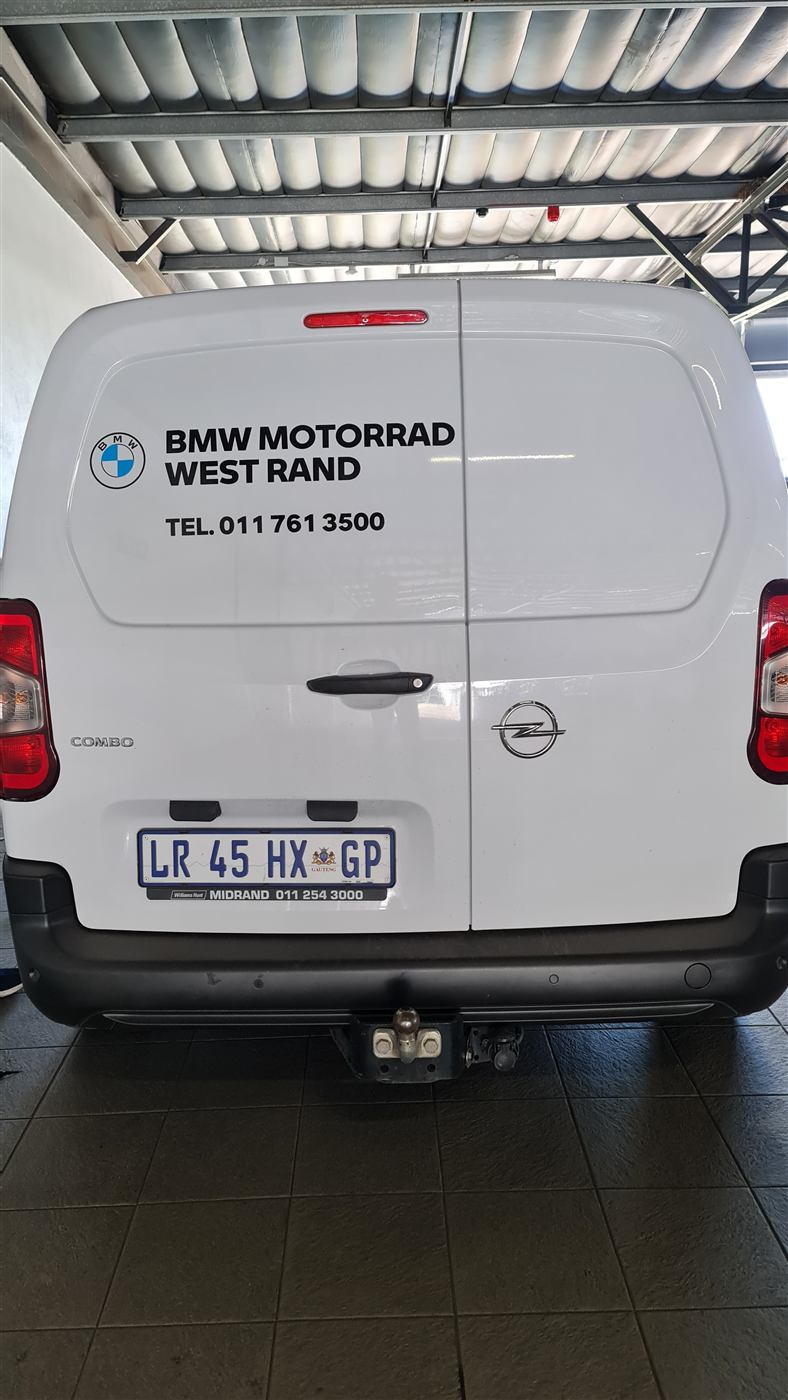 BMW Motorrad West Rand branded Opel Combo van rear