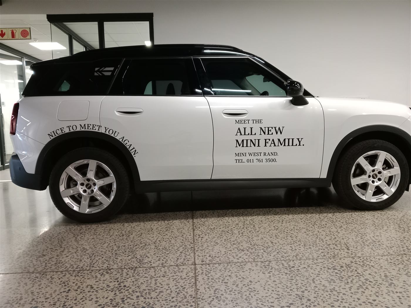 MINI West Rand new family launch decal on a MINI Countryman